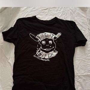 Black Graphic T-Shirt with White Print